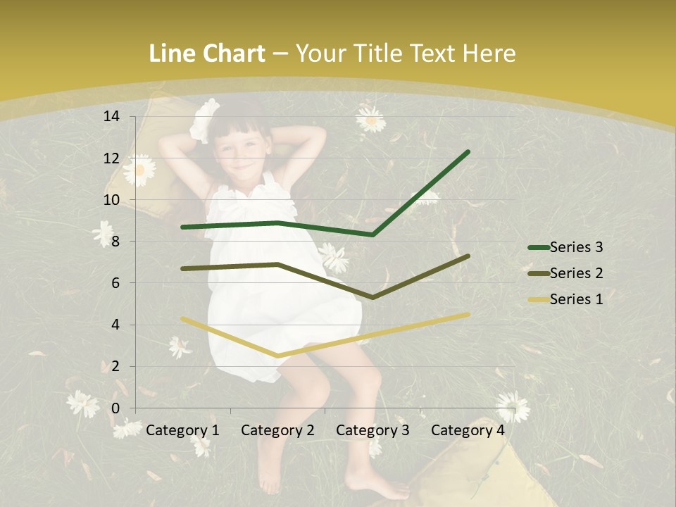 A Little Girl Laying In The Grass With Daisies PowerPoint Template