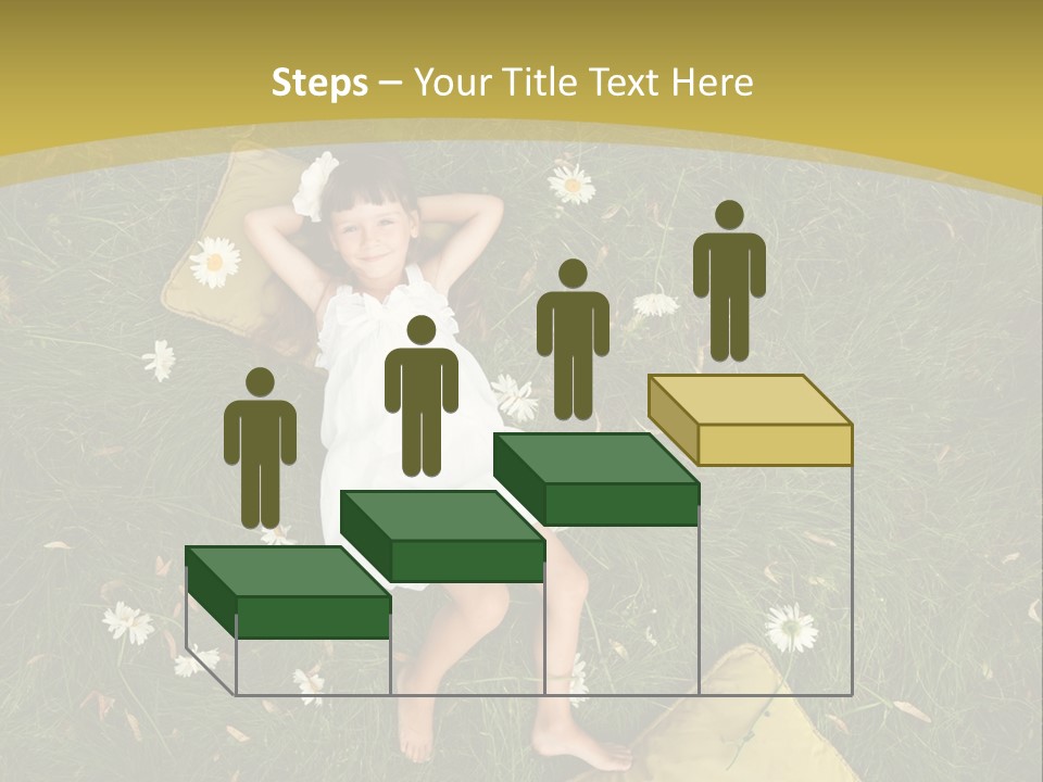 A Little Girl Laying In The Grass With Daisies PowerPoint Template