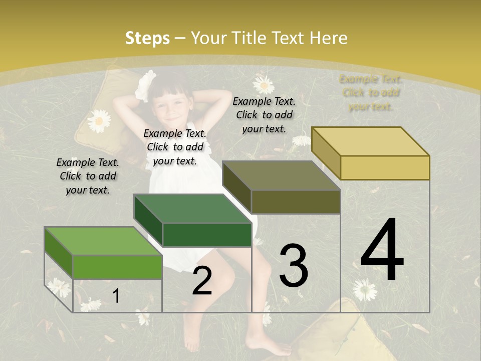 A Little Girl Laying In The Grass With Daisies PowerPoint Template