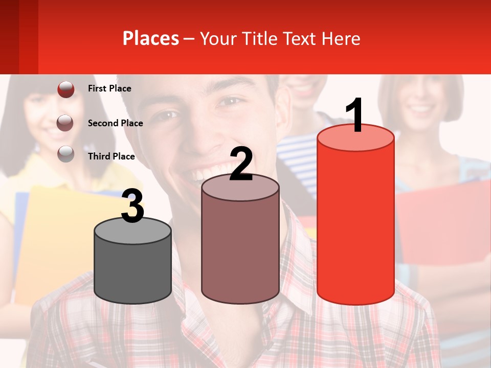 A Group Of People Holding Folders In Front Of A White Background PowerPoint Template