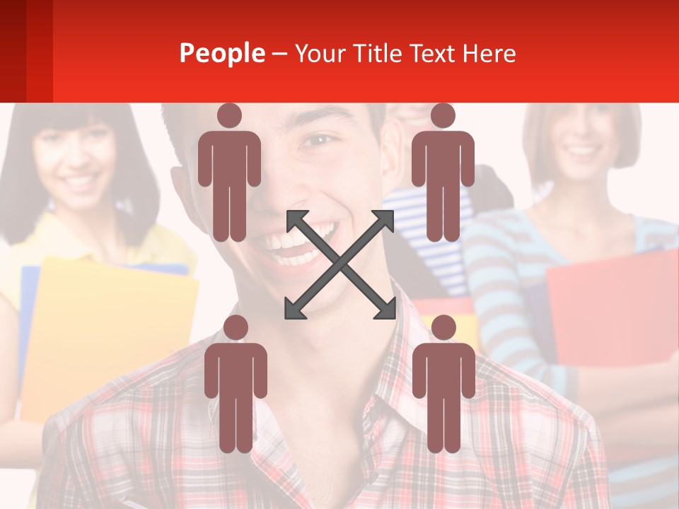 A Group Of People Holding Folders In Front Of A White Background PowerPoint Template