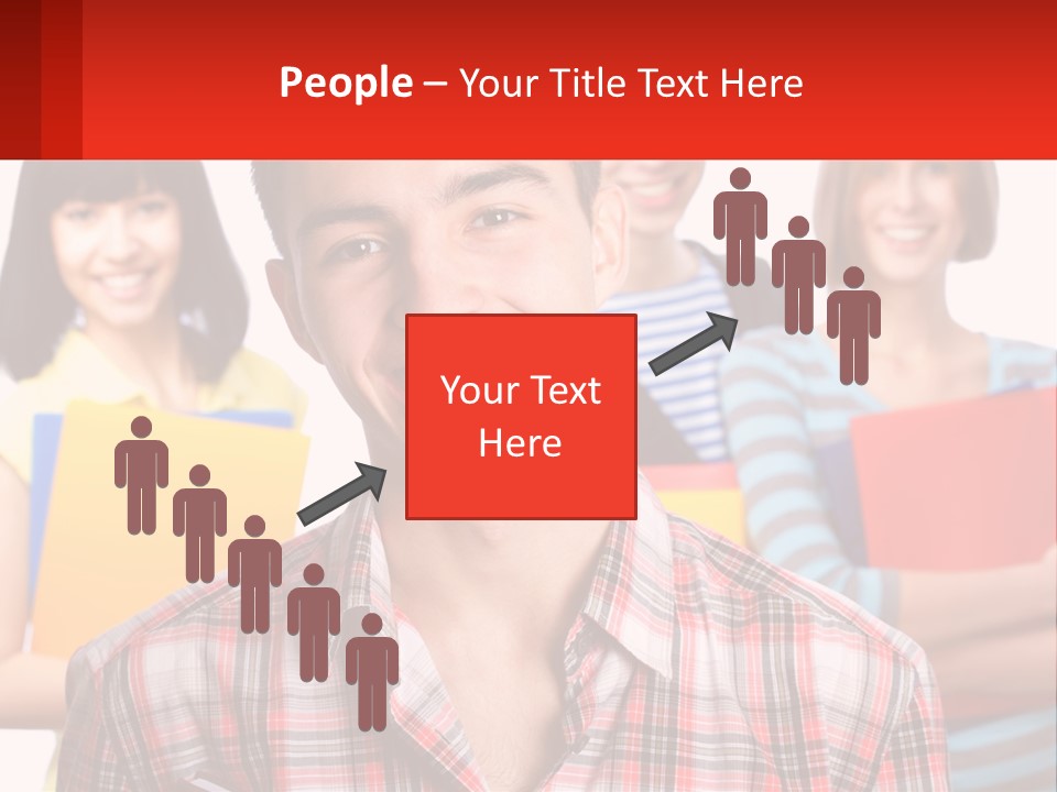 A Group Of People Holding Folders In Front Of A White Background PowerPoint Template