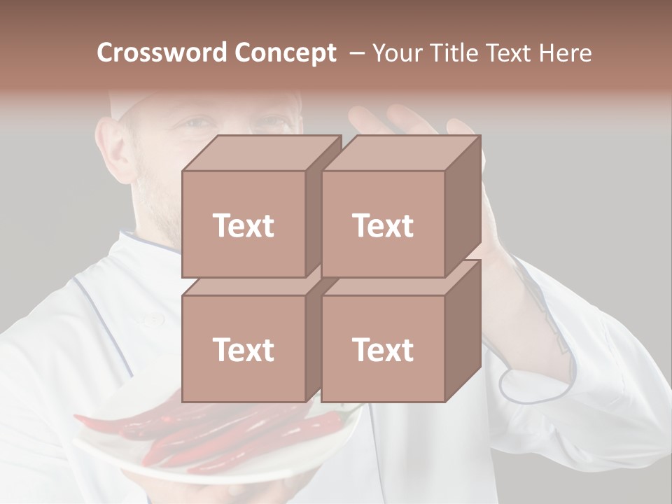 A Man In A Chef's Uniform Holding A Chili PowerPoint Template