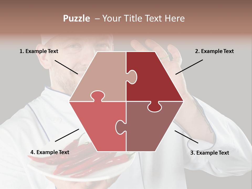 A Man In A Chef's Uniform Holding A Chili PowerPoint Template