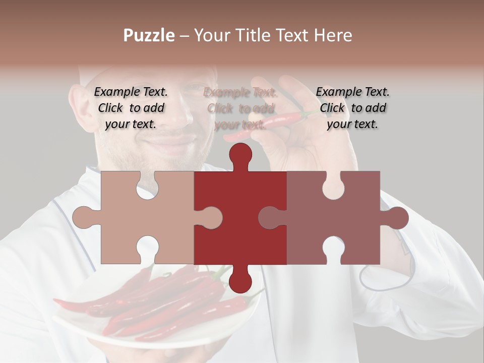 A Man In A Chef's Uniform Holding A Chili PowerPoint Template