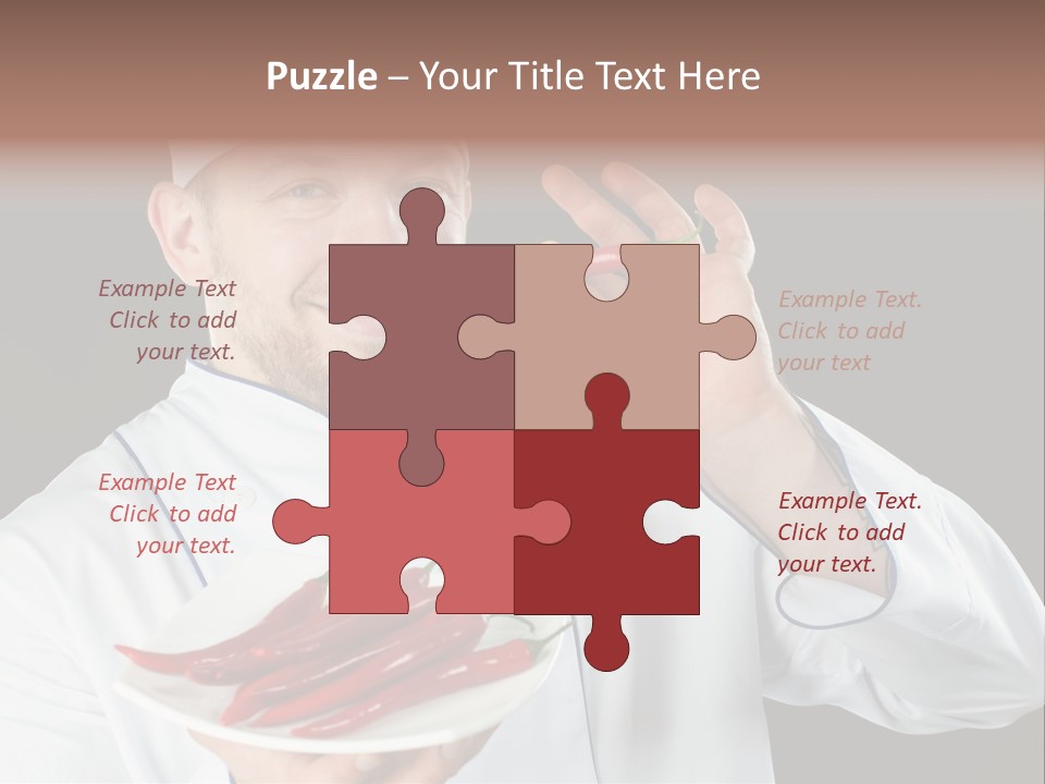 A Man In A Chef's Uniform Holding A Chili PowerPoint Template