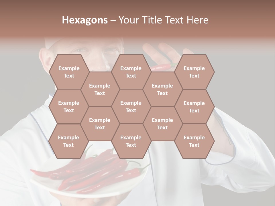 A Man In A Chef's Uniform Holding A Chili PowerPoint Template