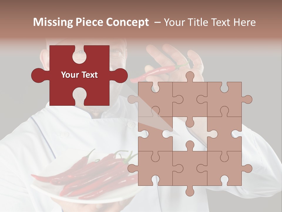 A Man In A Chef's Uniform Holding A Chili PowerPoint Template