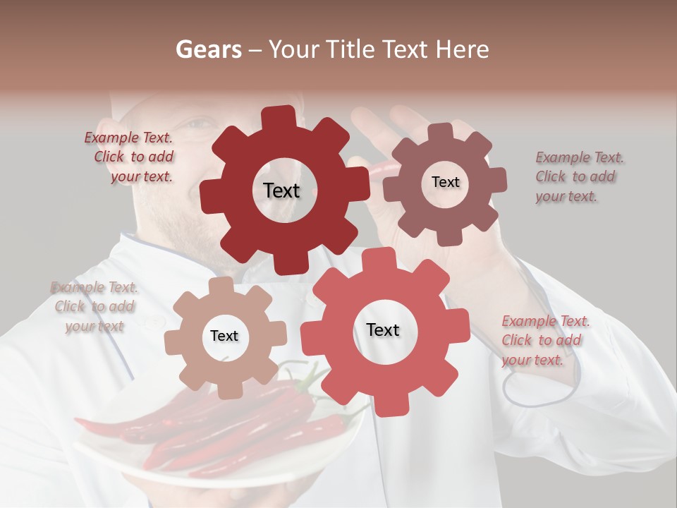 A Man In A Chef's Uniform Holding A Chili PowerPoint Template