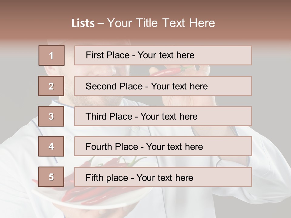 A Man In A Chef's Uniform Holding A Chili PowerPoint Template