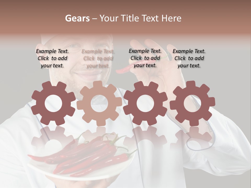 A Man In A Chef's Uniform Holding A Chili PowerPoint Template