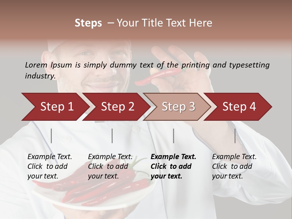 A Man In A Chef's Uniform Holding A Chili PowerPoint Template
