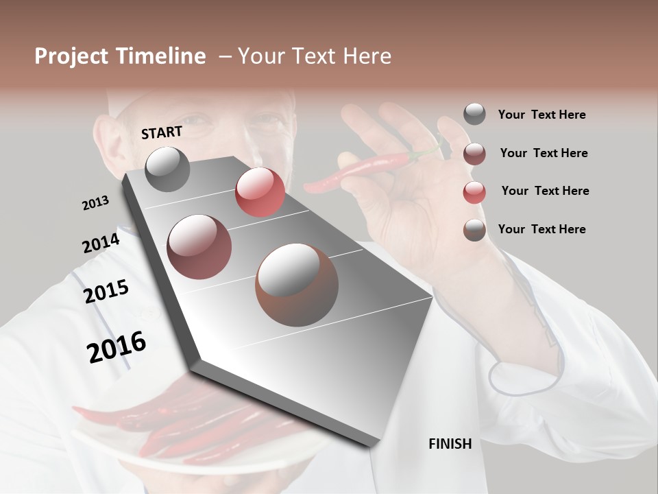 A Man In A Chef's Uniform Holding A Chili PowerPoint Template