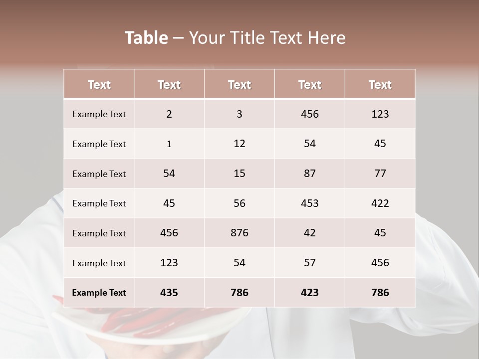 A Man In A Chef's Uniform Holding A Chili PowerPoint Template