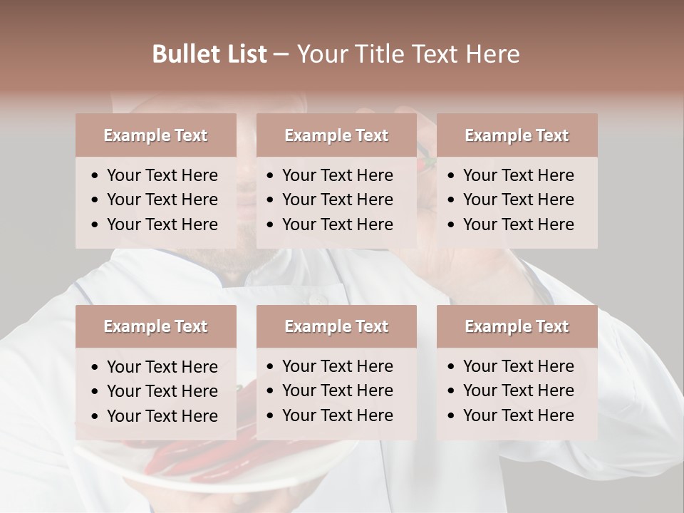 A Man In A Chef's Uniform Holding A Chili PowerPoint Template