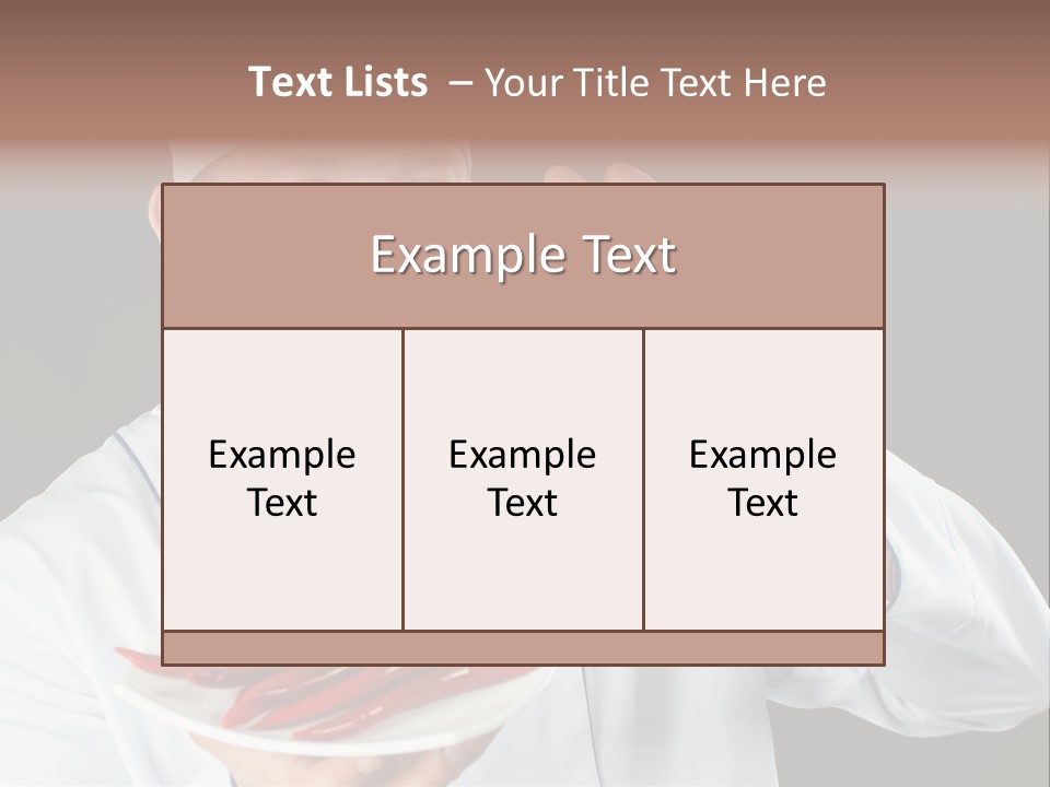 A Man In A Chef's Uniform Holding A Chili PowerPoint Template