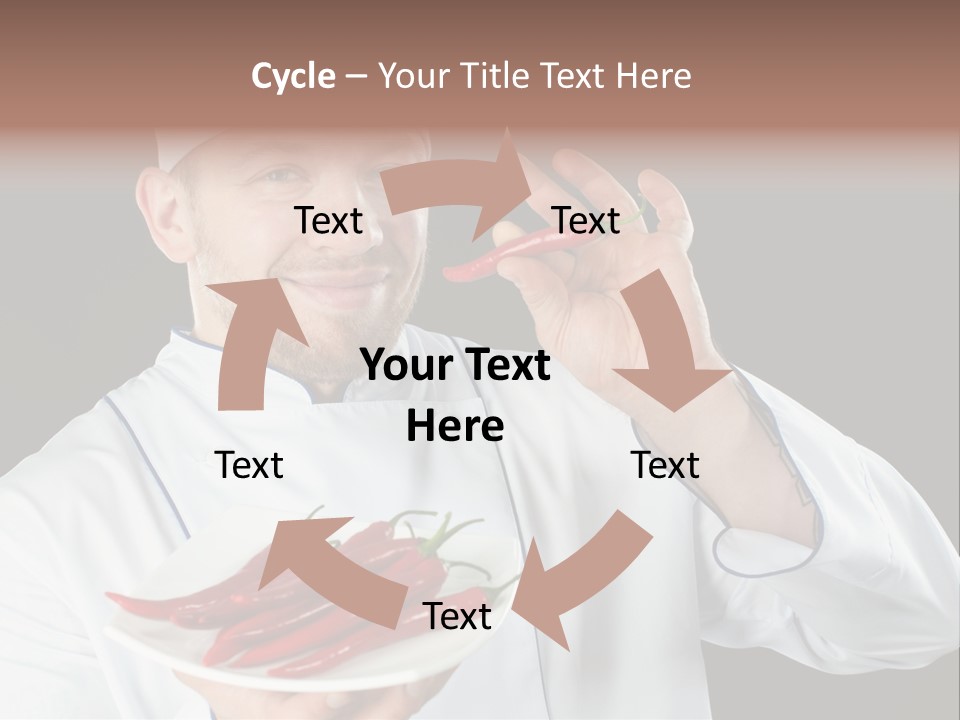 A Man In A Chef's Uniform Holding A Chili PowerPoint Template