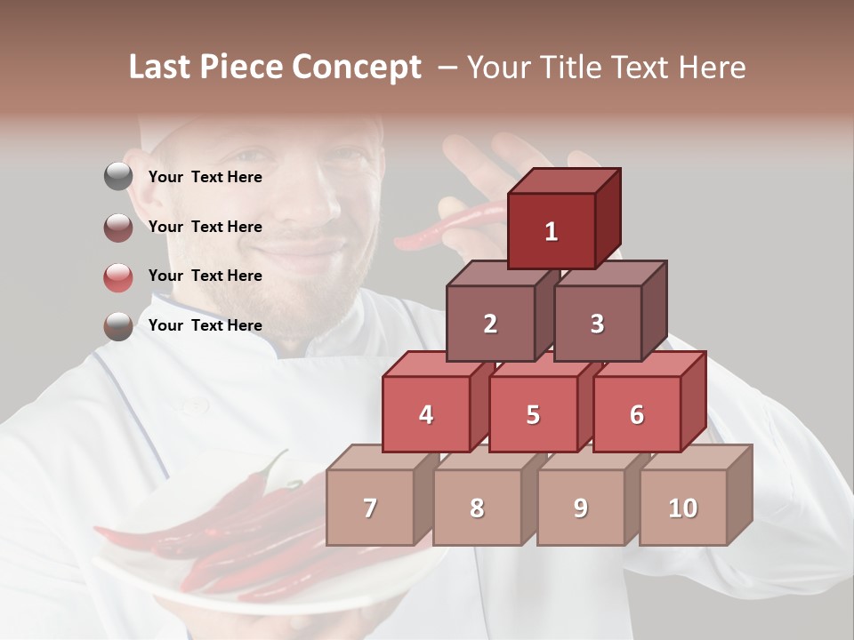 A Man In A Chef's Uniform Holding A Chili PowerPoint Template