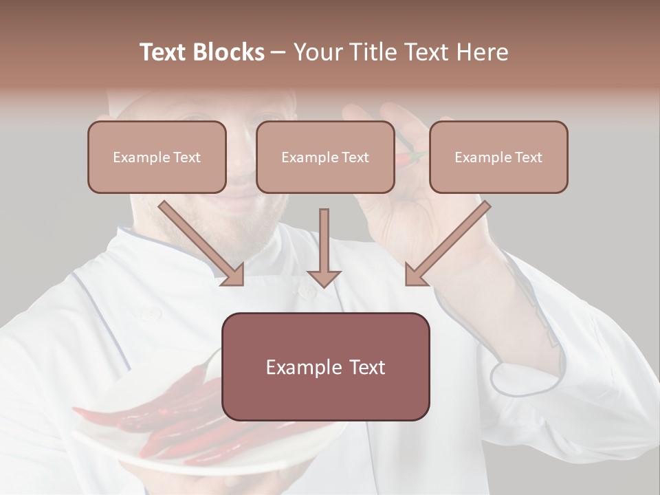 A Man In A Chef's Uniform Holding A Chili PowerPoint Template