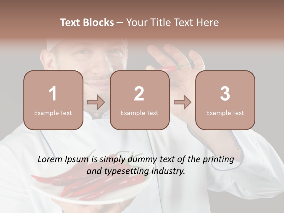A Man In A Chef's Uniform Holding A Chili PowerPoint Template