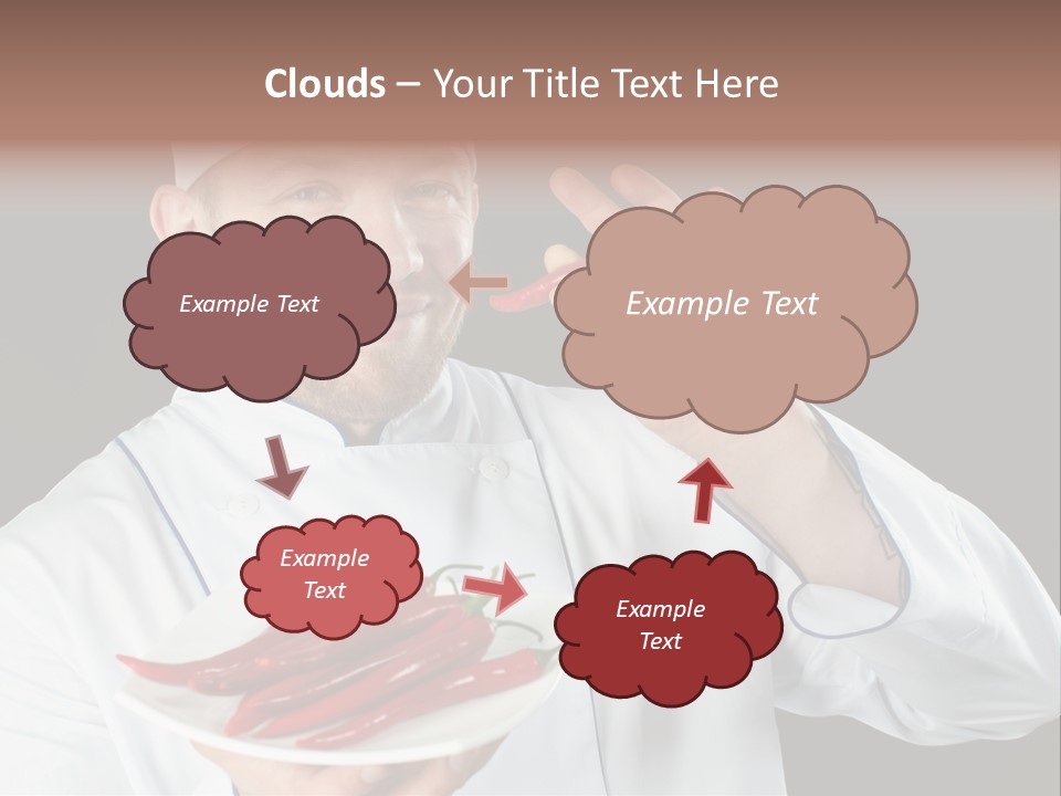 A Man In A Chef's Uniform Holding A Chili PowerPoint Template