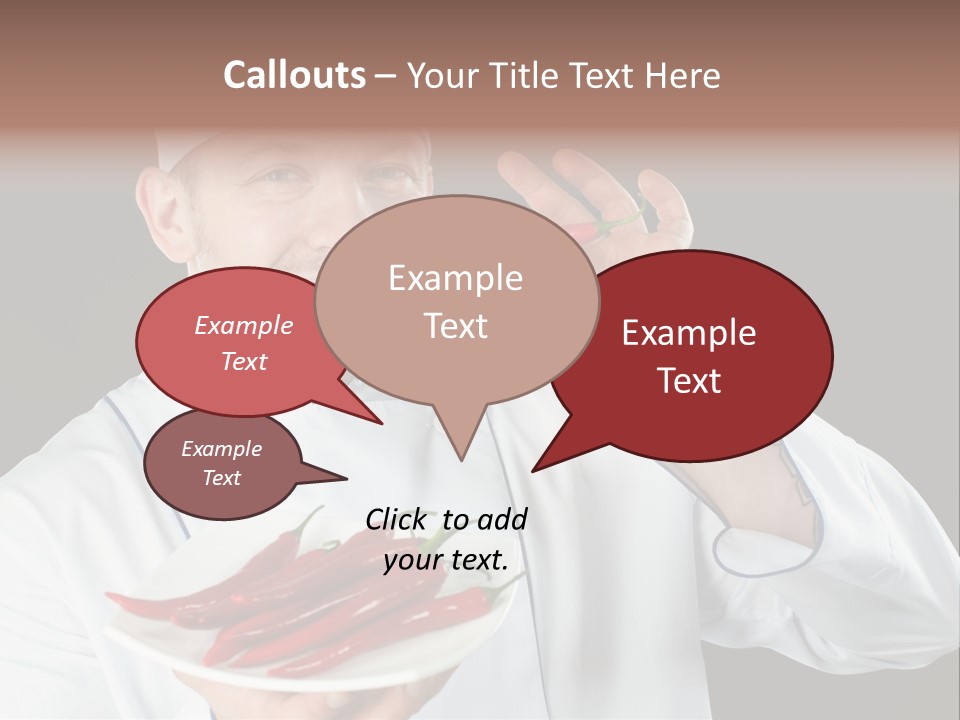 A Man In A Chef's Uniform Holding A Chili PowerPoint Template