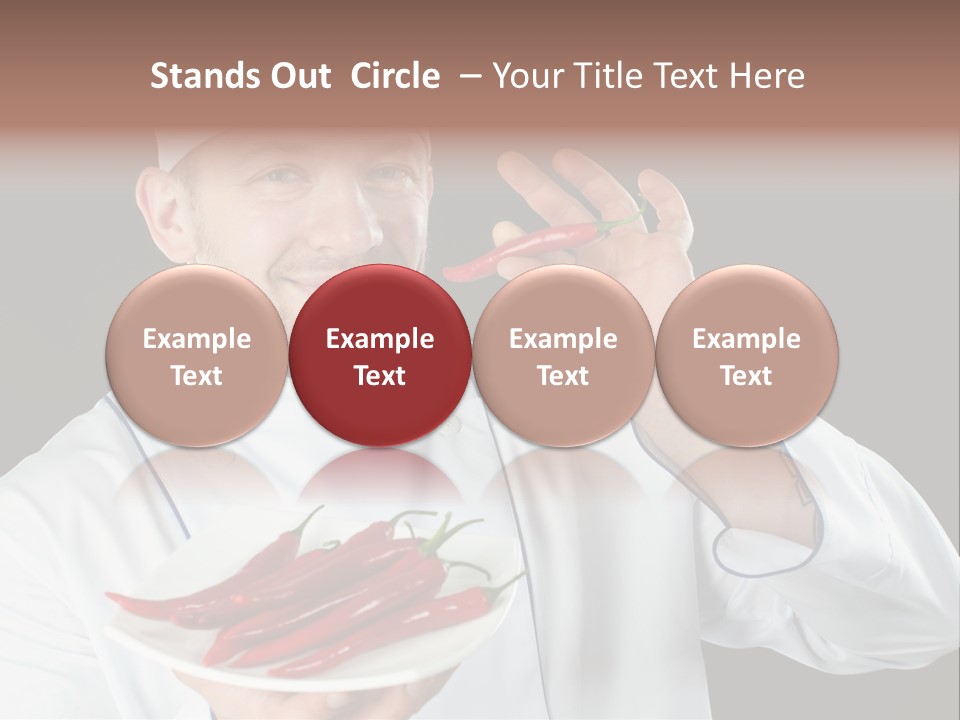 A Man In A Chef's Uniform Holding A Chili PowerPoint Template