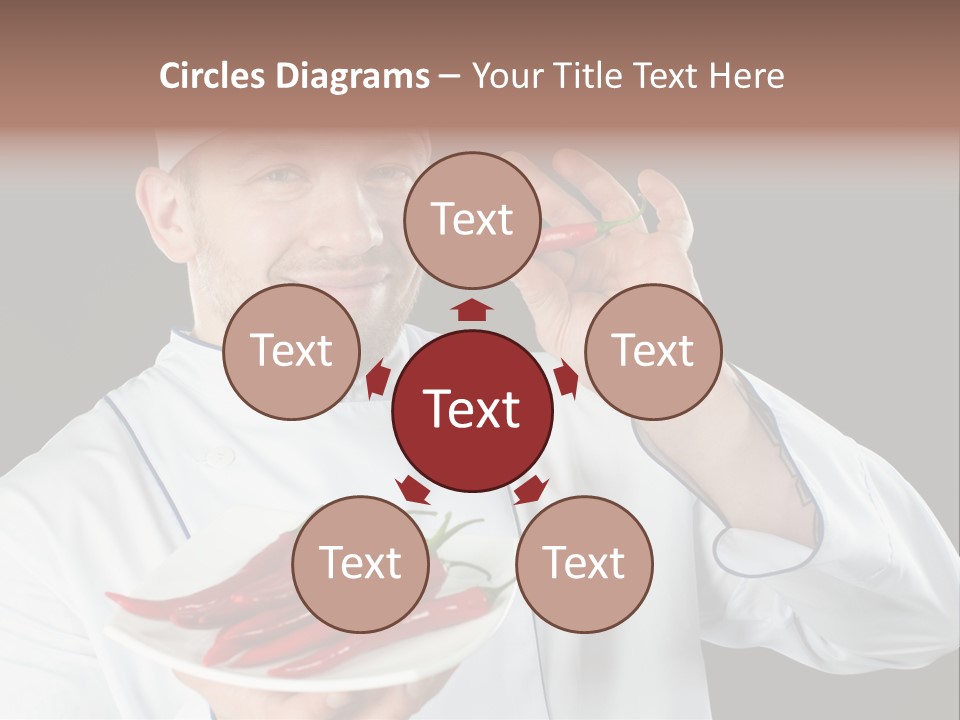 A Man In A Chef's Uniform Holding A Chili PowerPoint Template