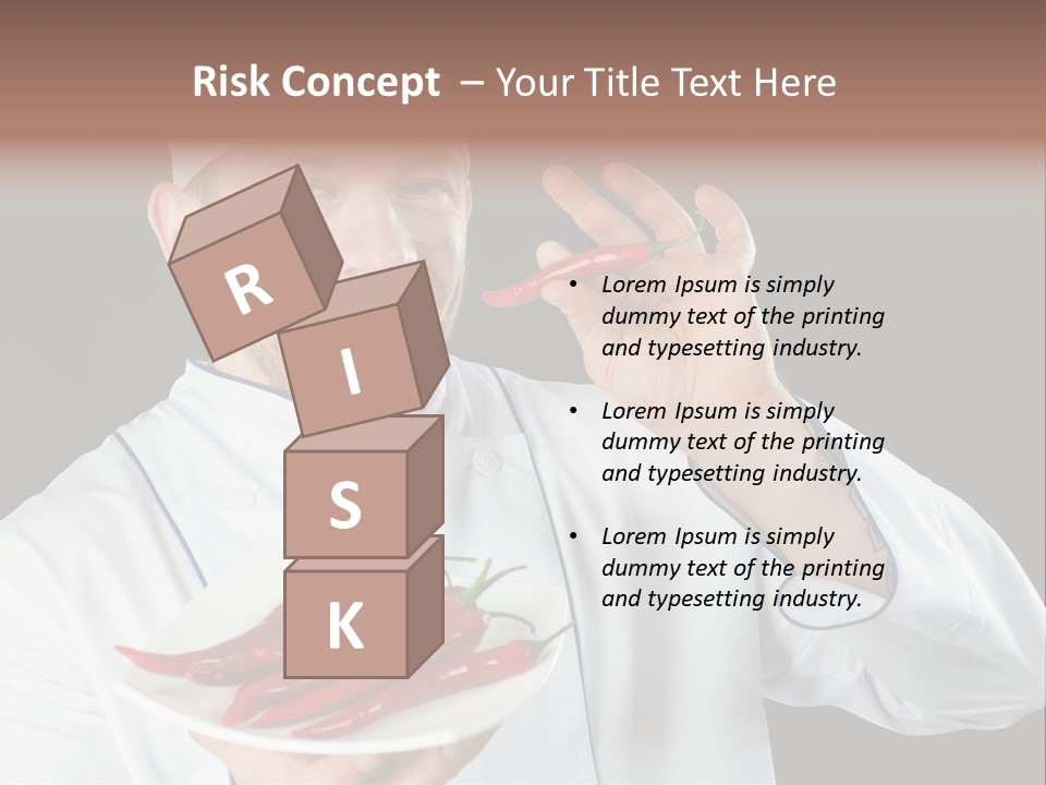 A Man In A Chef's Uniform Holding A Chili PowerPoint Template