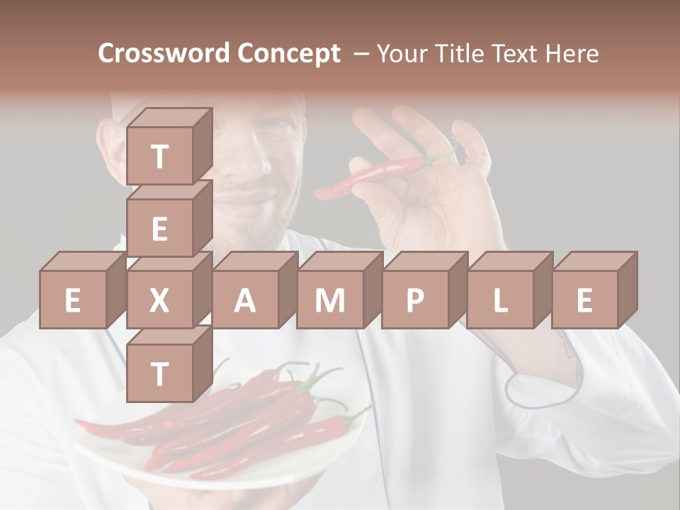 A Man In A Chef's Uniform Holding A Chili PowerPoint Template