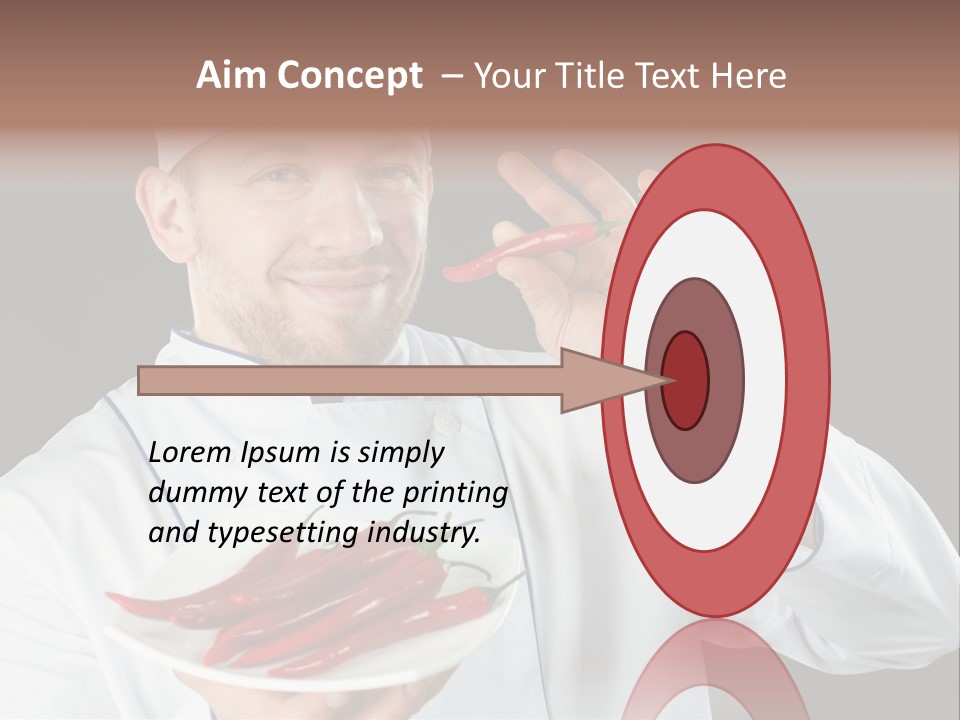 A Man In A Chef's Uniform Holding A Chili PowerPoint Template