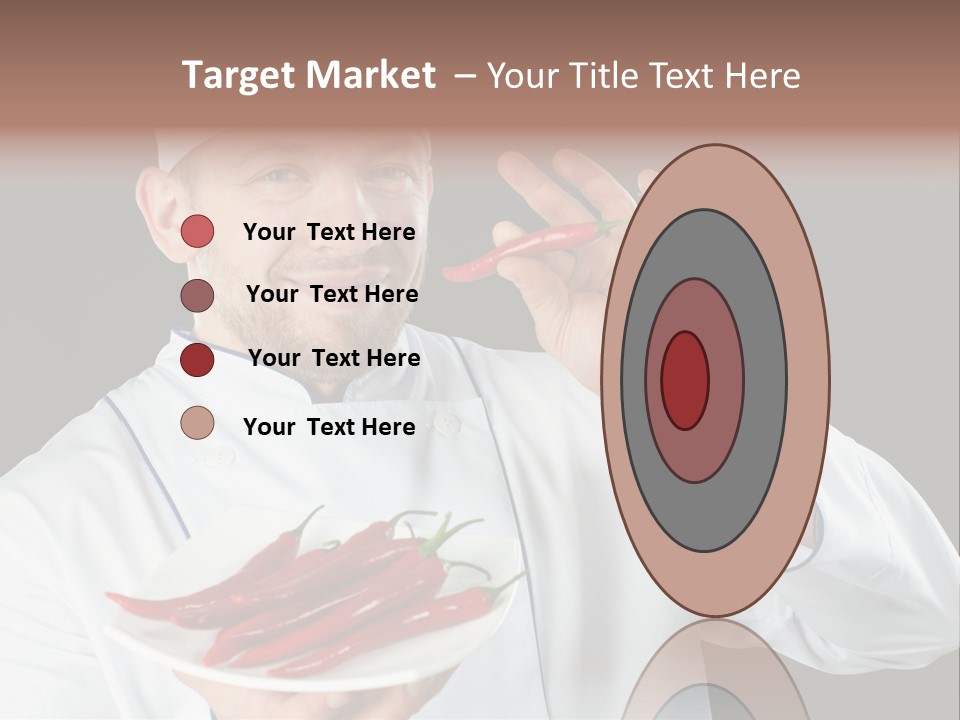 A Man In A Chef's Uniform Holding A Chili PowerPoint Template