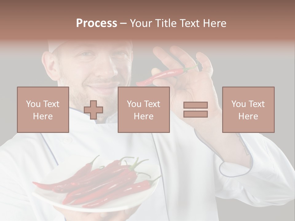 A Man In A Chef's Uniform Holding A Chili PowerPoint Template