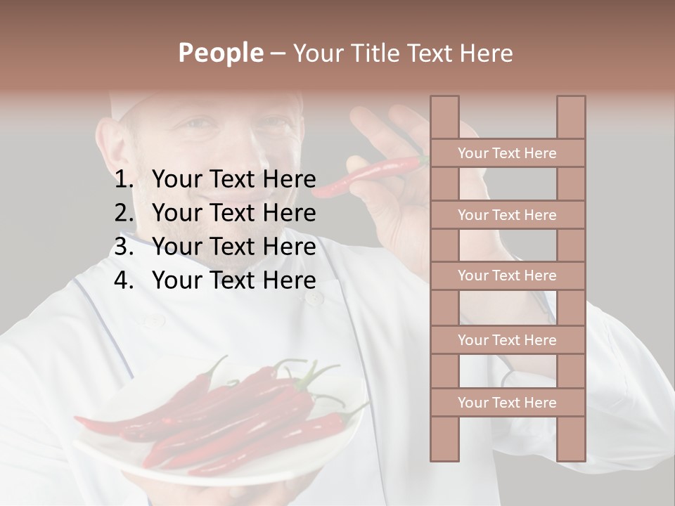 A Man In A Chef's Uniform Holding A Chili PowerPoint Template