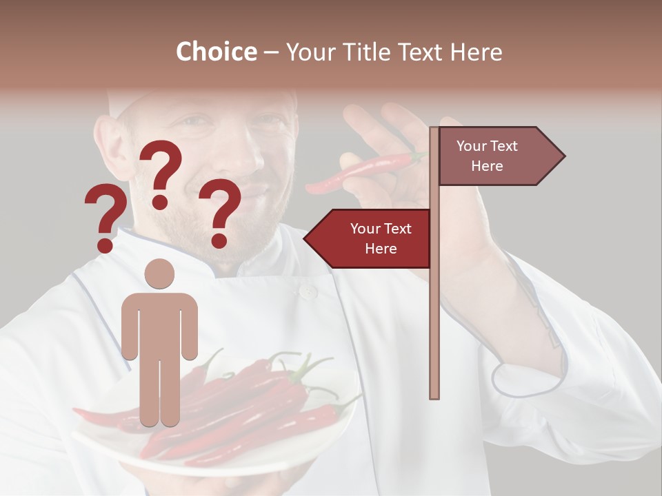 A Man In A Chef's Uniform Holding A Chili PowerPoint Template