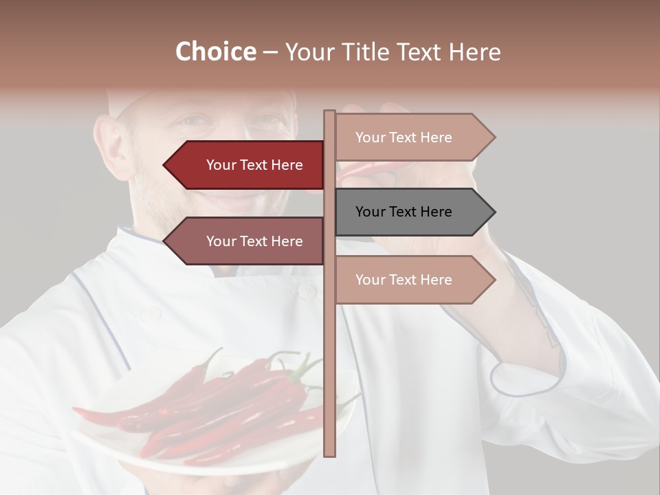 A Man In A Chef's Uniform Holding A Chili PowerPoint Template