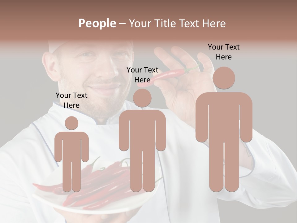 A Man In A Chef's Uniform Holding A Chili PowerPoint Template