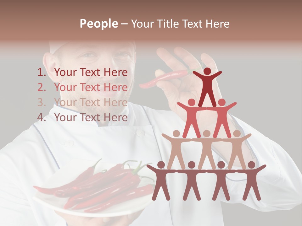 A Man In A Chef's Uniform Holding A Chili PowerPoint Template