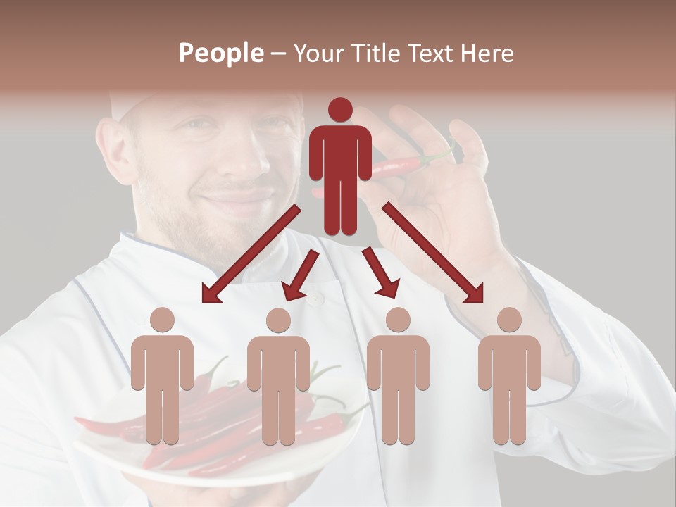 A Man In A Chef's Uniform Holding A Chili PowerPoint Template