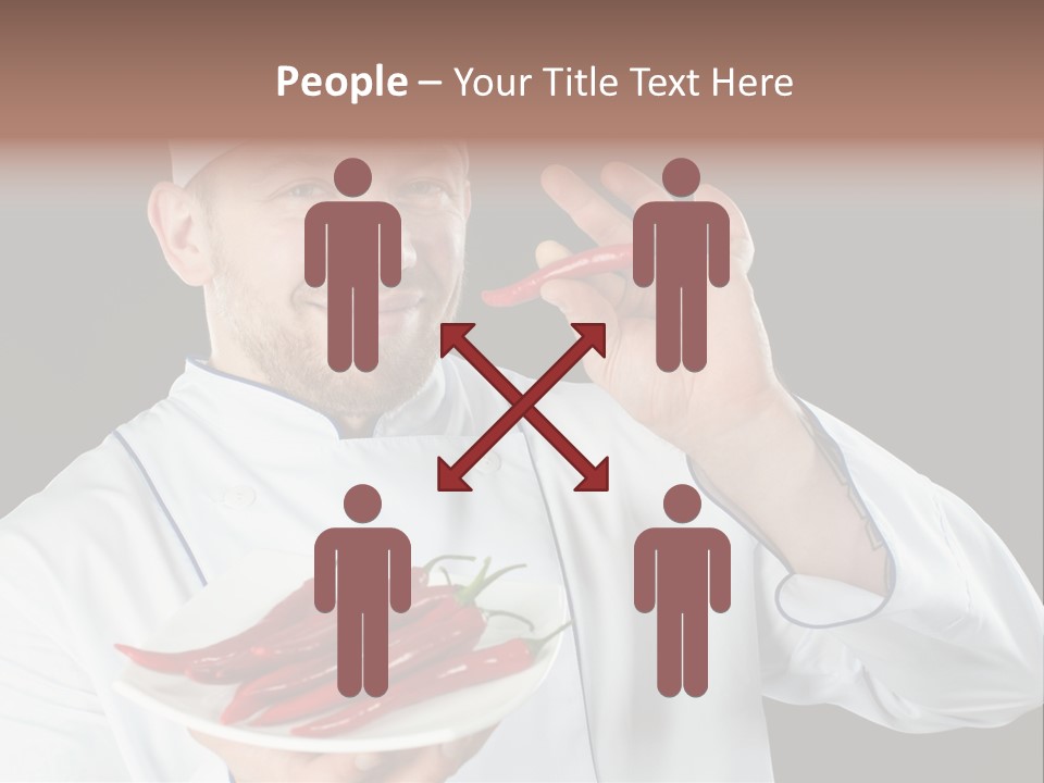 A Man In A Chef's Uniform Holding A Chili PowerPoint Template