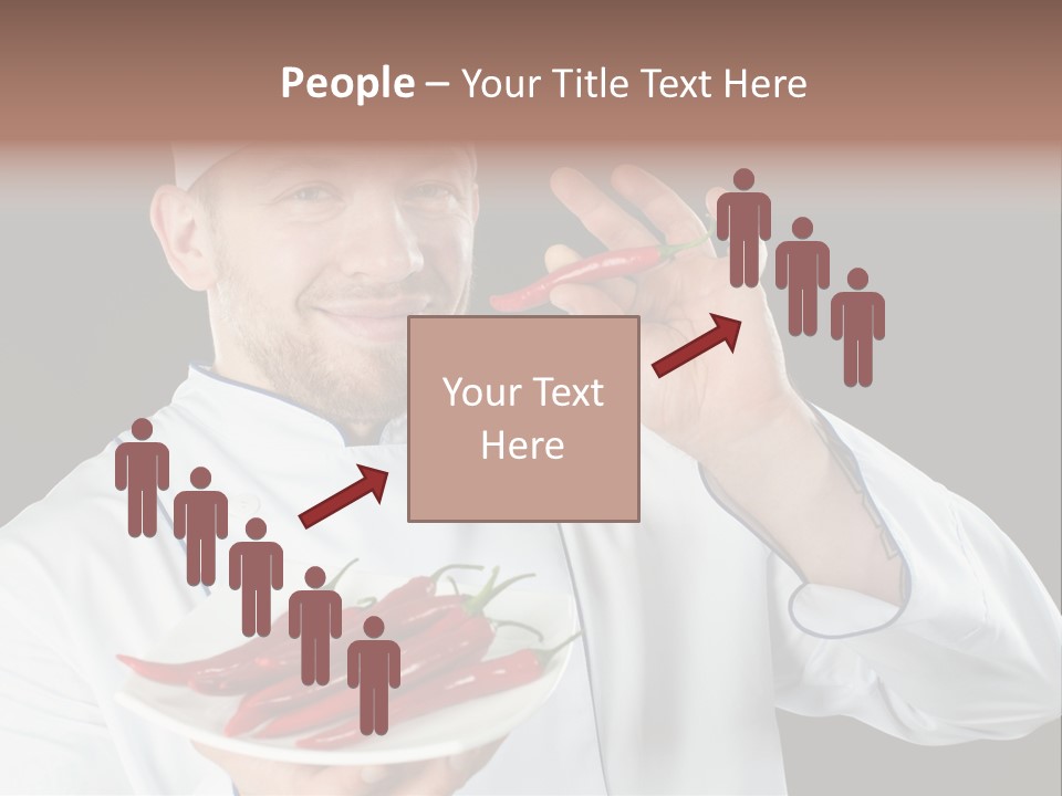 A Man In A Chef's Uniform Holding A Chili PowerPoint Template