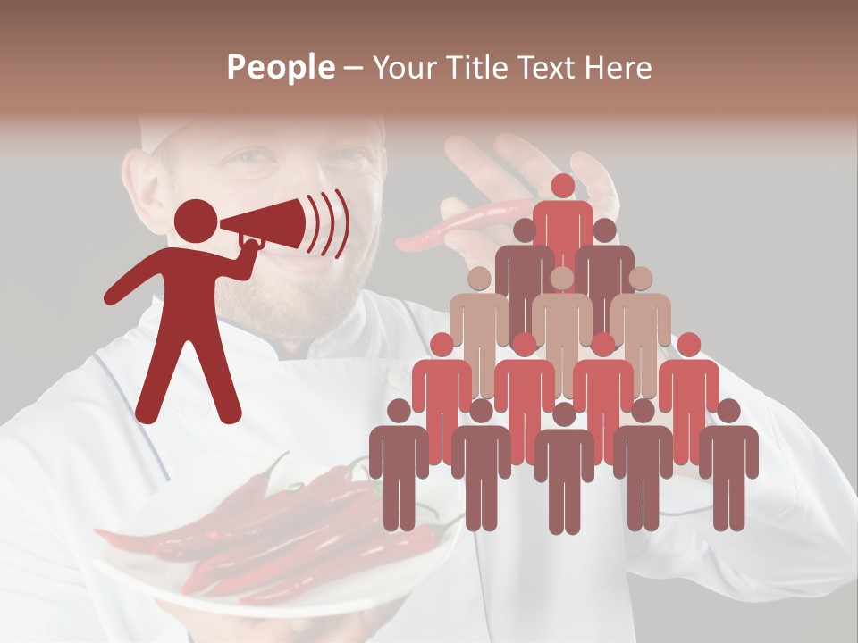 A Man In A Chef's Uniform Holding A Chili PowerPoint Template