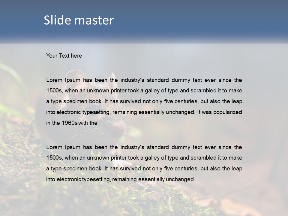 A Mouse Sitting On Top Of A Moss Covered Ground PowerPoint Template