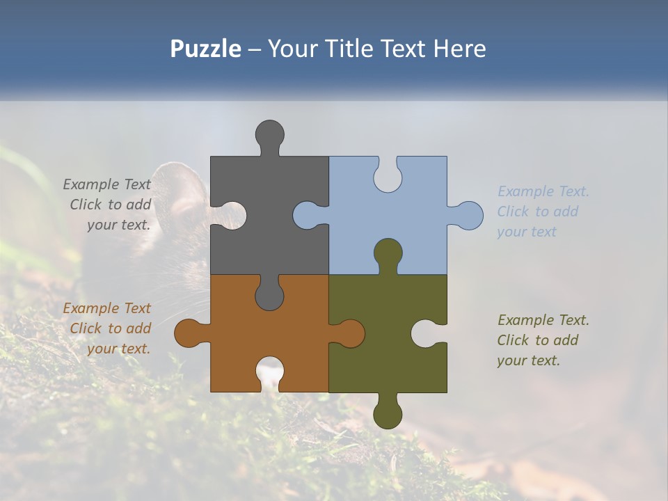 A Mouse Sitting On Top Of A Moss Covered Ground PowerPoint Template