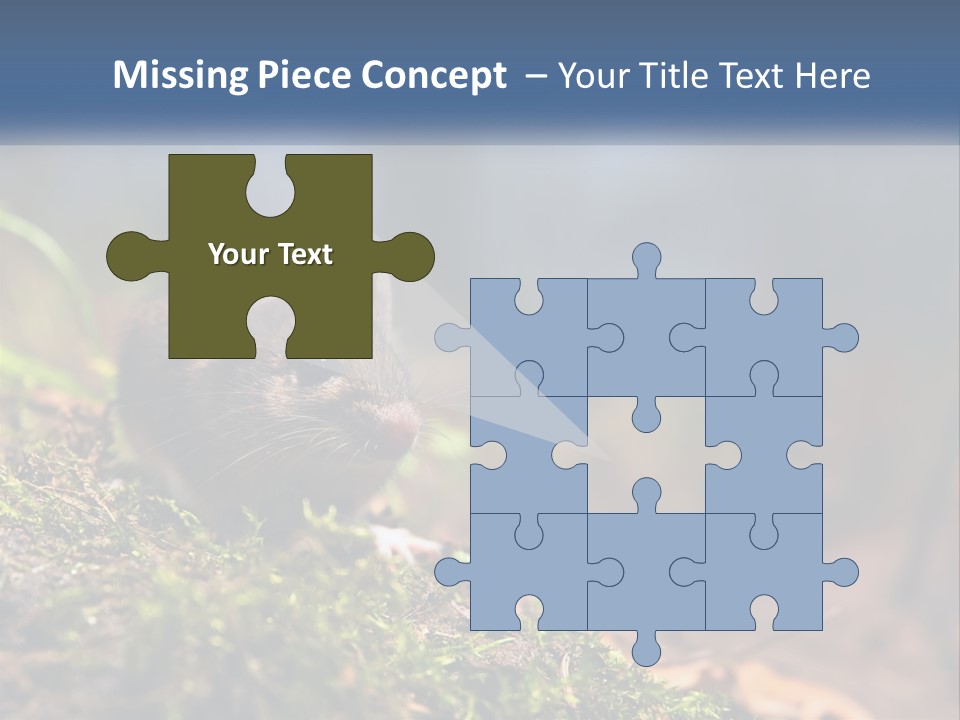 A Mouse Sitting On Top Of A Moss Covered Ground PowerPoint Template