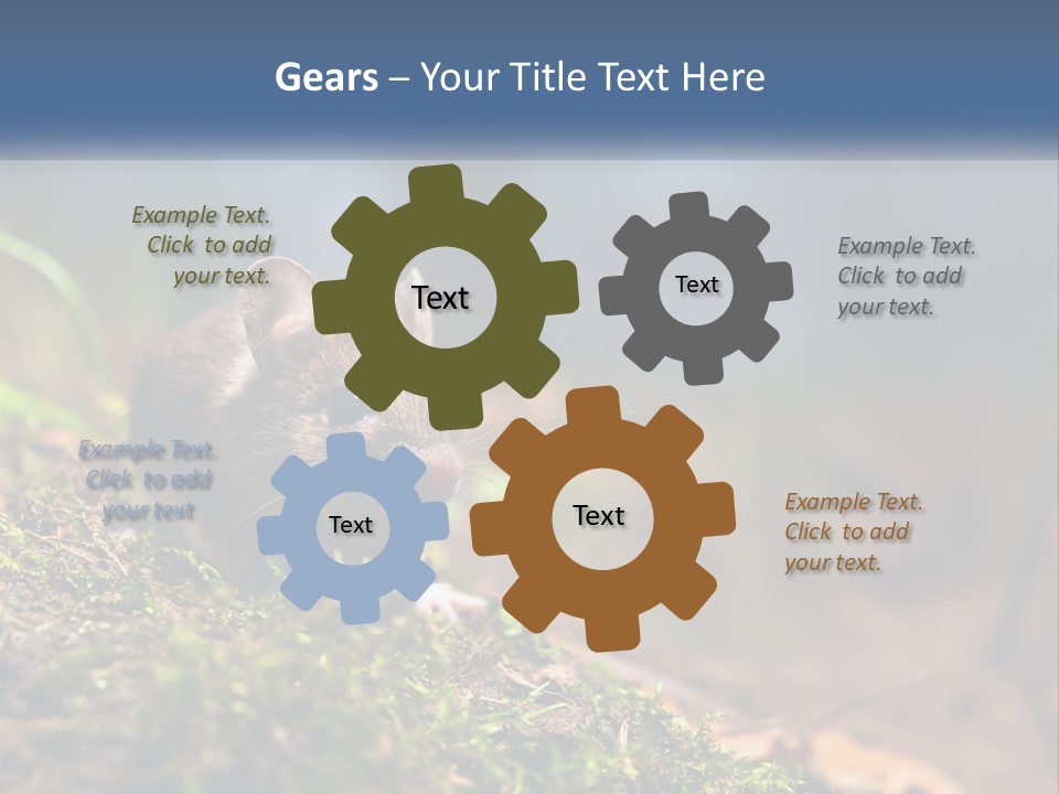 A Mouse Sitting On Top Of A Moss Covered Ground PowerPoint Template