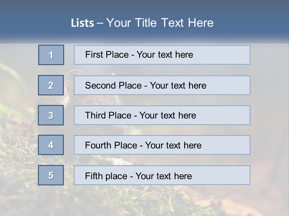 A Mouse Sitting On Top Of A Moss Covered Ground PowerPoint Template