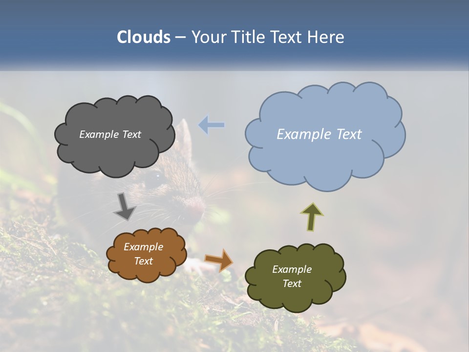 A Mouse Sitting On Top Of A Moss Covered Ground PowerPoint Template