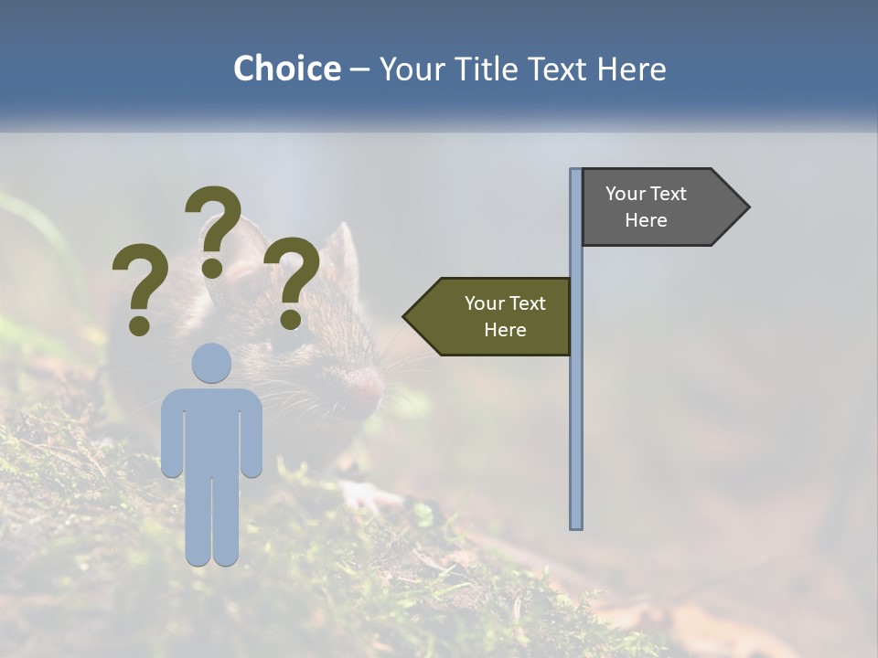 A Mouse Sitting On Top Of A Moss Covered Ground PowerPoint Template