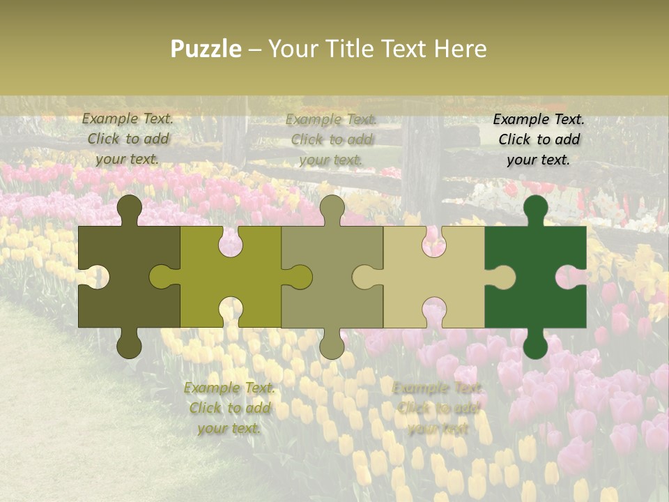 A Field Of Flowers With A Fence In The Background PowerPoint Template